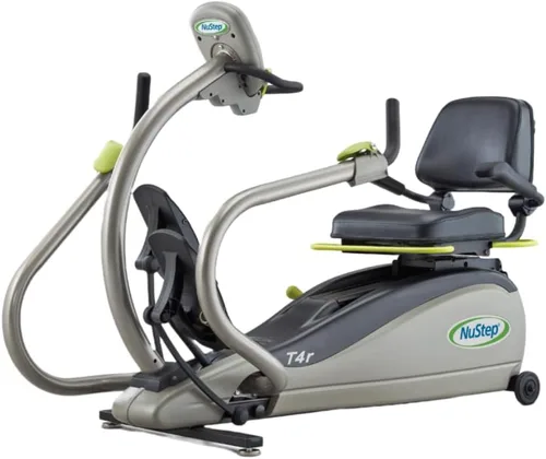 NuStep T4r Entrenador Cruzado Reclinado Stepper, Gris/Verde, Ejercicio de Bajo Impacto con Posición Ajustable de Brazo y Pierna, Asiento Giratorio