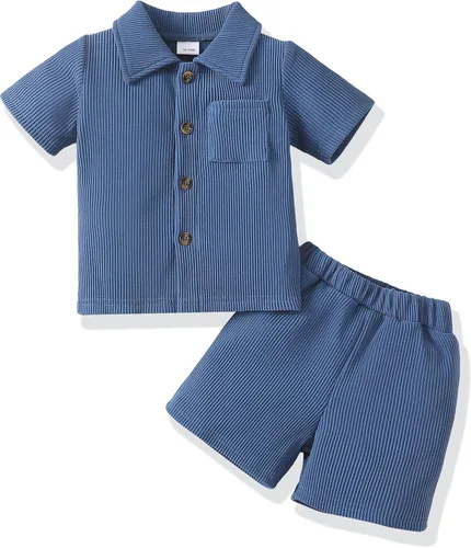 Miniatura 36 de Conjunto de ropa de verano para bebé y niño, camiseta de manga corta de algodón, pantalones cortos de dinosaurios, conjunto de ropa para niño