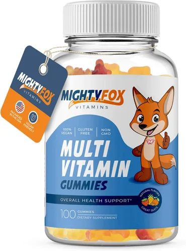 Gomitas multivitamínicas para niños, sin OMG, sin gluten, veganas multivitamínicas con vitamina C, B3, B5, B6, B12, zinc, 100 unidades, 1 paquete de
