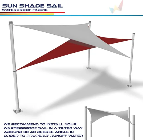 Miniatura 6 de Windscreen4less Toldo rectangular impermeable de 8 x 12 pies, con bloqueo UV, para patio trasero, terraza, balcón, pérgola, jardín (beige)
