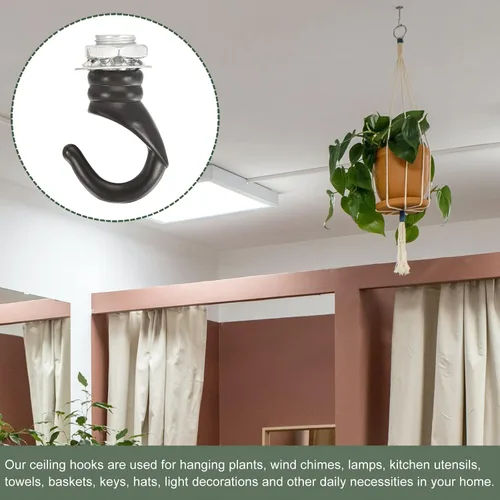 Miniatura 5 de YOKIVE 2 ganchos de techo de aleación M10, colgador de accesorios colgantes galvanizados Lámpara de araña colgante, ideal para el hogar