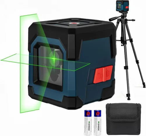 Miniatura 10 de Nivel láser, láser RockSeed Cross Line con línea autonivelante, vertical y horizontal, giratorio 360 grados, bolsa de transporte, batería incluida