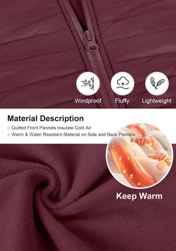 Miniatura 3 de Pudolla Men's Lightweight Puffer Jacket Winter Thermal Running Jacket Hybrid Waterproof Down Coat for Golf Hiking