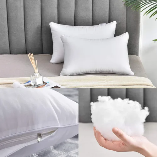 Miniatura 5 de Oubonun Paquete de 2 rellenos de almohada lumbar de 12 x 20 pulgadas, 100% algodón, transpirable, funda rectangular de cojín cuadrado, cojines
