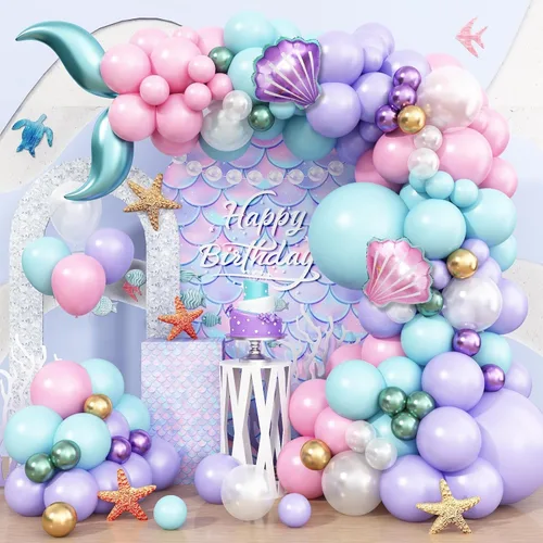 Miniatura 22 de Kit de arco de globos azul plateado, guirnalda de globos azul marino plateado con globos metálicos azul claro plateado globos de papel de aluminio