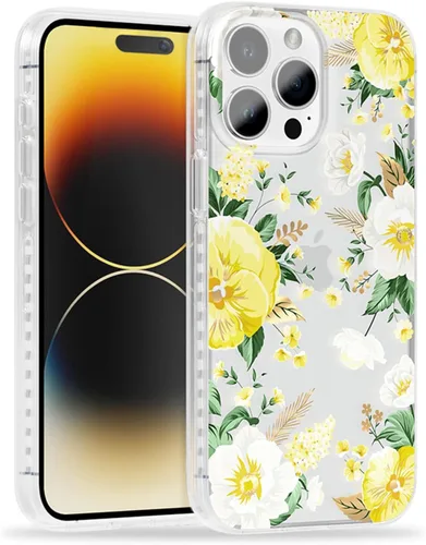 Miniatura 10 de SCORPIFY Funda para iPhone 15 Pro Max con diseño floral de Nemophila azul, bonita funda transparente para teléfono para mujeres y niñas