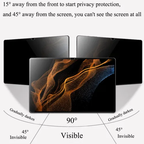 Miniatura 2 de Paquete de 1 protector de pantalla de privacidad para Samsung Galaxy Tab S10 Plus/Samsung Galaxy Tab S9 Plus 2023/Samsung Galaxy Tab S8 Plus