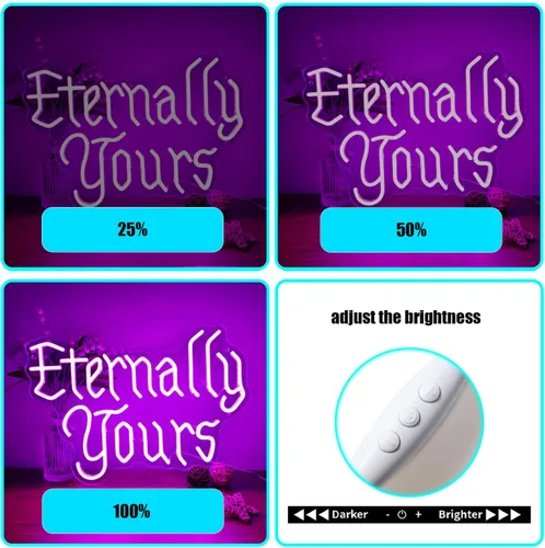 Miniatura 6 de Eternally Yours - Letrero de neón de estilo gótico, luz LED para decoración de pared, románticas luces de neón emo para dormitorio, estudio o bar