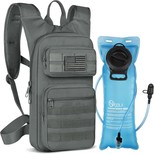 Miniatura 8 de NOOLA Mochila de hidratación con vejiga de agua de TPU de 3 L, mochila táctica de agua Molle para hombres y mujeres, paquete de hidratación