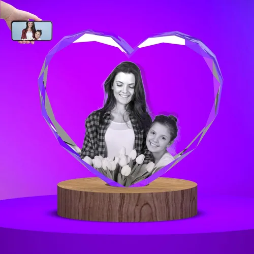 Miniatura 2 de Foto de cristal 3D, regalos personalizados para mujeres, ella, esposa, hombres, mamá, marido, gran regalo personalizado con tu propia foto