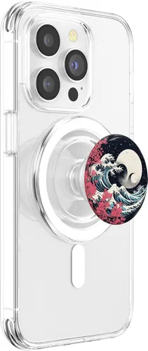 Miniatura 3 de Japón Cherry Blossom Yin Yang Bonsai Great Wave Moon Night PopSockets MagSafe PopGrip para iPhone