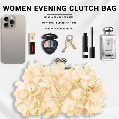 Miniatura 2 de Bolso de noche para mujer, pequeño bolso floral con cadena para boda, fiesta, baile de graduación