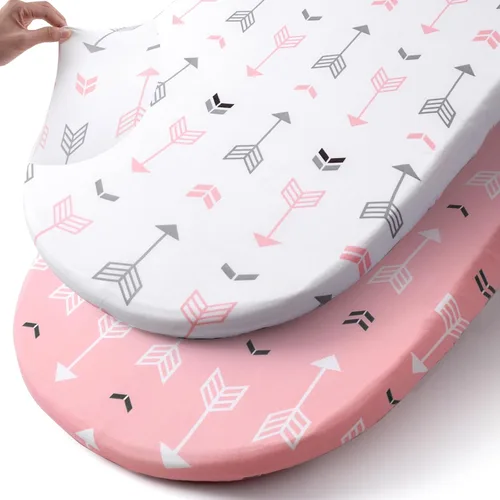 Miniatura 13 de Pack n Play Sheets, BROLEX 2 Pack Mini Crib Sheets,Stretchy Portable Fitted Playard Sheet Set, Convertible Playard Mattress Cover,Ultra Soft