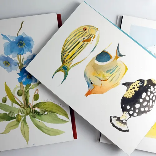 Miniatura 7 de CuppaClip Bloque de papel de acuarela de algodón puro, 300 GSM (140 libras) sin ácidos, 20 hojas de suministros de arte de acuarela