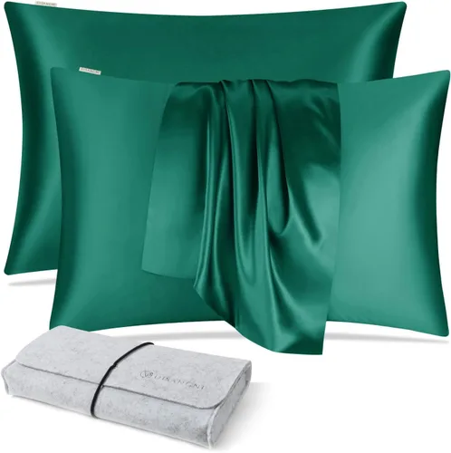 Miniatura 43 de DISANGNI Funda de almohada de seda de morera 100% natural para cabello y piel con cremallera oculta, 22 momme ambos lados