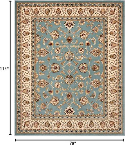 Miniatura 2 de Well Woven Barclay Collection Sarouk - Alfombra de área azul claro de 6 x 9 pies, para sala de estar, dormitorio y comedor