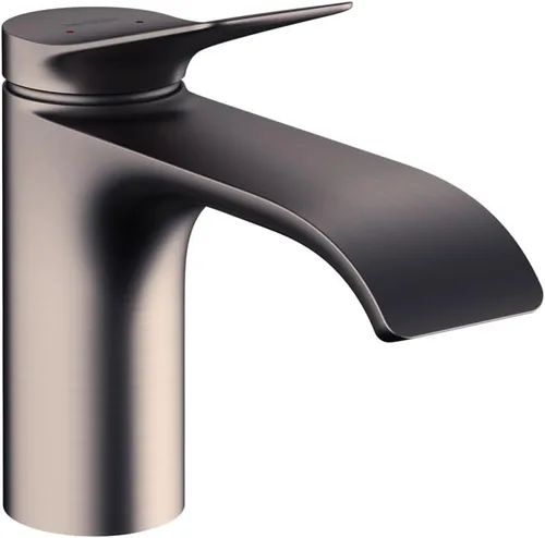 hansgrohe Vivenis 75010341 - Grifo moderno para lavabo de baño con 1 manija y 1 orificio de 6 pulgadas de alto, cromo negro cepillado