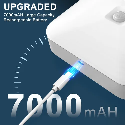 Miniatura 4 de Luz de techo recargable con sensor de movimiento WhitePoplar para interiores con control remoto, luz recargable con sensor de movimiento inalámbrica