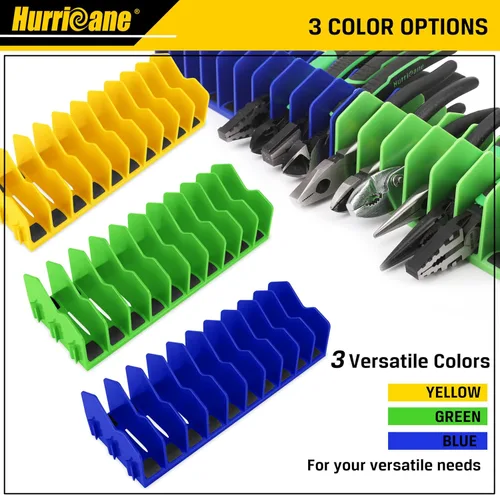 Miniatura 9 de HURRICANE Estante Organizador de Alicates, Estante para Alicates y Cortadores de 10 Ranuras con Base de Goma Antideslizante, Organizador y Amarillo