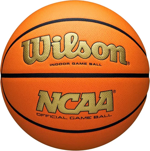 Miniatura 22 de Wilson NCAA Evo NXT Balones de Baloncesto Oficiales para Juegos en Interiores - Tamaños 6 y 7 Negro/Naranja