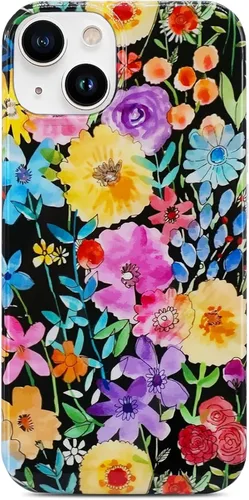 Miniatura 10 de J.west Funda compatible con iPhone 14, suave, a prueba de golpes, bonita funda protectora floral para mujer, diseño de patrón de flores de jardín