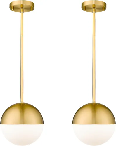 Miniatura 19 de LMS Luces colgantes negras de 8 pulgadas para isla de cocina, lámpara colgante moderna de globo con vidrio esmerilado, lámpara colgante Negro
