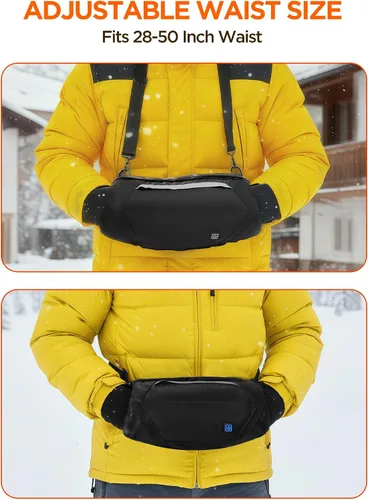 Miniatura 6 de Bolsa de calentador de manos con calefacción, manopla eléctrica de calentamiento de 3 etapas, banco de energía portátil recargable de 10000 mAh