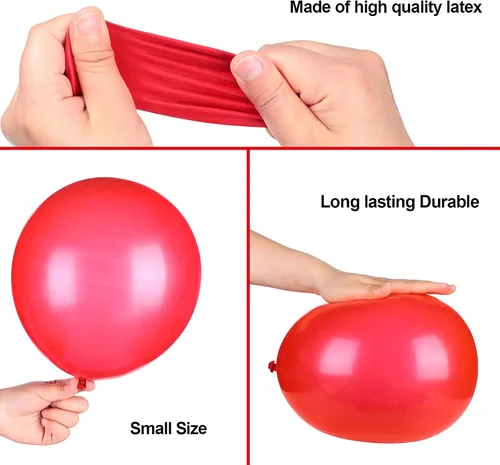 Miniatura 6 de TecUnite 100 globos de látex rojo, blanco y azul, globos patrióticos de 6.6 pulgadas para el 4 de julio, aniversario del 250 aniversario, Día