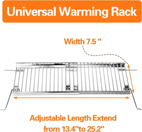 Miniatura 4 de Utheer 13.4''-25.2'' Estante de calentamiento, acero inoxidable Compatible con modelos de quemadores 2 y 3 y 4, compatible con 463347017