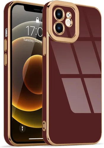 Miniatura 86 de Lafunda Diseñada para iPhone 13 Pro, fundas lujosas con chapado lindo para mujeres y niñas, elegante borde dorado, a prueba de golpes, TPU con funda