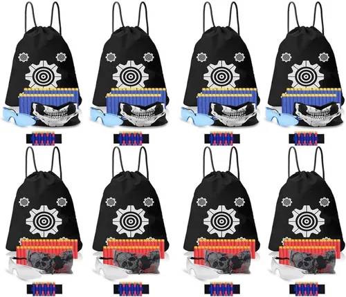 POKONBOY Recuerdos de fiesta compatibles con pistolas Nerf, pulseras de dardos, máscara facial táctica, gafas de seguridad, accesorios de pistola