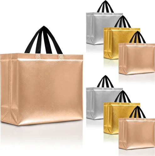 Miniatura 9 de Nush Nush Bolsas de regalo de color azul aguamarina de gran tamaño – Juego de 30 bolsas de regalo azul claro brillante con asas a granel – Bolsa