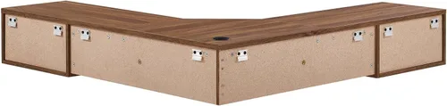 Miniatura 4 de Modway EEI-6181-WAL Render - Escritorio de oficina esquinero para montaje en pared, nogal