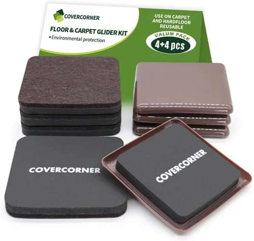 Miniatura 9 de Deslizadores de muebles para pisos de madera dura, deslizadores de muebles para pisos alfombrados, paquete combinado de 8 piezas de 3 1/2 pulgadas