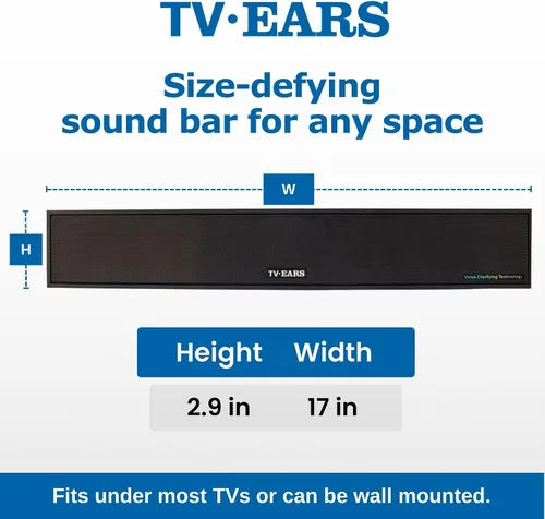 Miniatura 3 de TV · Ears Barra de sonido para TV, aclaración de voz, altavoces de televisión de largo alcance, barra de sonido de 17 pulgadas para un diálogo