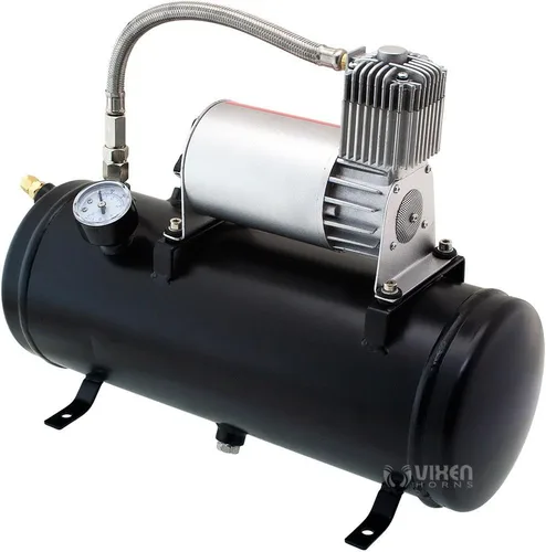 Miniatura 7 de Vixen Horns Train Horn Kit for Trucks/Car/Semi. Complete Onboard System- 150psi Air Compressor, 2 Gallon Tank, 4 Trumpets. Super Loud dB. Fits