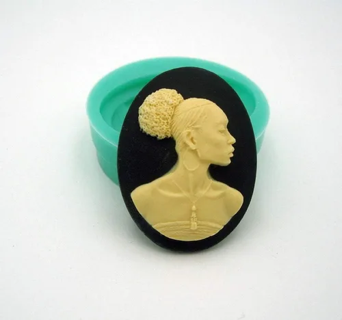 FS Molde de silicona de marca Black History Cameo flexible para manualidades, joyería, resina, álbumes de recortes, arcilla polimérica