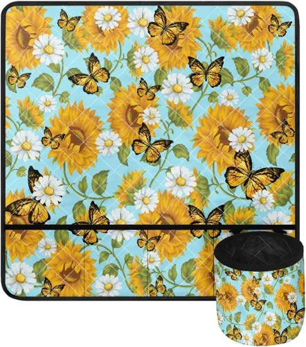 Miniatura 7 de Tapete para máquina de coser de teñido anudado con bolsillos, impermeable, organizador para máquina de coser para reducir el ruido, tapete protector