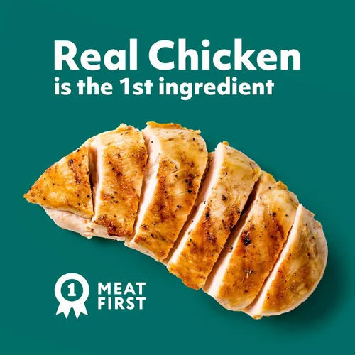 Miniatura 2 de Optimeal Bolsas de comida húmeda para gatos sin granos, pollo y pavo en salsa sabrosa, bocados tiernos ricos en proteínas y humedad, comida húmeda