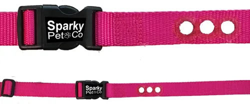 Miniatura 10 de Sparky Pet Co Perro cerca E collar receptor resistente Nylon 1" 3 agujeros consecutivos correa para todos los sistemas de collar e marrón