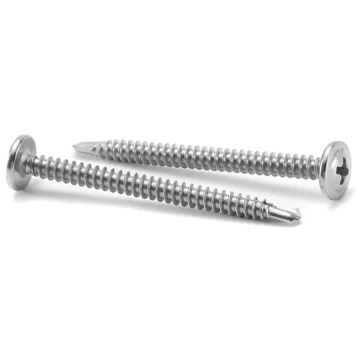 Miniatura 9 de Tornillos de chapa metálica #8 de 1-1/2 pulgadas, 100 tornillos de acero inoxidable 410 tornillos autorroscantes rápidos de cabeza de armadura