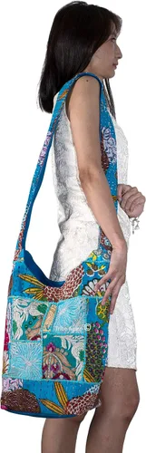 Miniatura 9 de Tribe Azure - Bolso bandolera de lona para mujer, estilo hobo, floral, para verano, bohemio