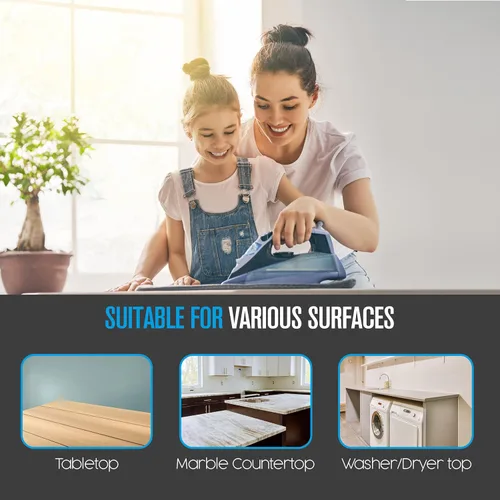Miniatura 5 de Houseables, funda para planchar, esterilla magnética para lavado, de 32 1/2 x 17 pulgadas, gris, tipo acolchada, funda resistente al calor, a