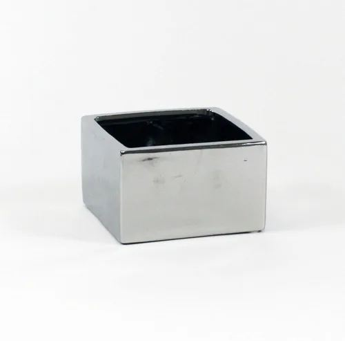 Miniatura 24 de WGV - Jarrón de cerámica con bloque a granel, ancho de 6 pulgadas, alto 4 pulgadas, elegante maceta cuadrada corta, floral, terrario, cómoda