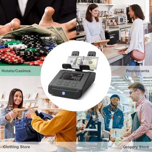 Miniatura 6 de Safescan Báscula de conteo de dinero 6175, multimoneda, ideal para monedas, billetes y artículos que no son efectivo, almacena resultados de conteo