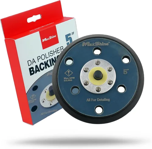 Maxshine Placa de respaldo universal de doble acción de gancho y bucle de 5 pulgadas - Se adapta a pulidores DA con rosca de 5/16 pulgadas - Soporta