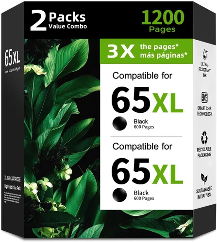 Cartucho de tinta negro 65XL de repuesto para HP 65 XL para Envy 5055 5052 5010 5070 5014 DeskJet 3755 2655 3720 3722 3723 3752 3758 2652 2624 2640