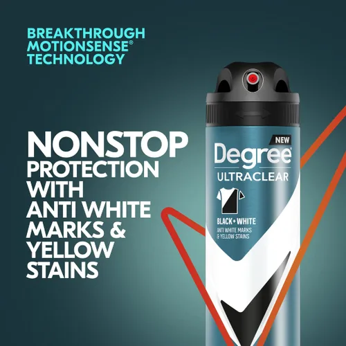 Miniatura 7 de Degree Desodorante Antitranspirante para Hombres en Aerosol Seco Negro + Blanco Protege de las Manchas de Desodorante Antitranspirante para Hombres