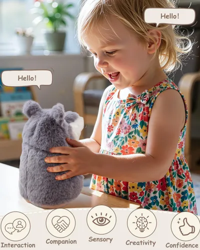 Miniatura 4 de Hámster parlante de peluche que repite lo que dices de Halobang, regalo para niños
