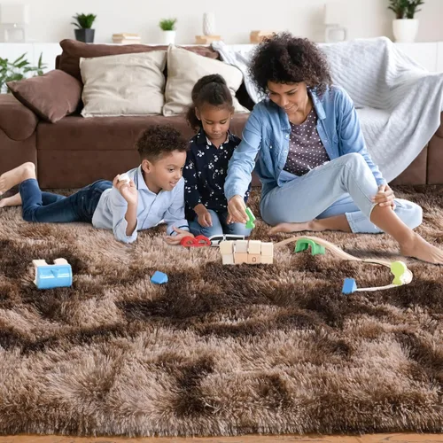 Miniatura 144 de Alfombras de área de 8x10 para sala de estar, alfombra shaggy grande ultra suave y esponjosa para dormitorio, alfombras de felpa mullida Blanco crema